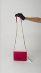 Bolso de Hombro Prada Monochrome Wallet on Chain en Piel Saffiano Roja