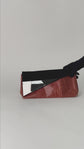 Bolso de Mano Tipo Clutch Casadei de Piel Exótica Café y Gamuza Negra