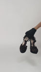 Sandalias de Tacón Prada en Gamuza Negra y Café