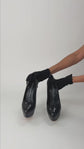 Tacones Casadei Negros de Piel con Puntera Redonda