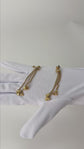 Aretes Colgantes Louis Vuitton Dorados con Circonias