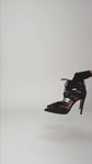 Tacones Aquazzura de Gamuza Negra con Estoperoles