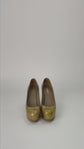 Tacones Yves Saint Laurent de Piel Dorada con Plataforma