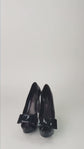 Tacones Louis Vuitton Peep Toe Vernis Amarante con Moño
