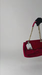 Bolso Crossbody Carolina Herrera Audrey en Piel Monogram Roja