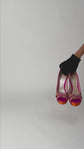 Tacones Casadei en Piel con Forro de Satín Rosa